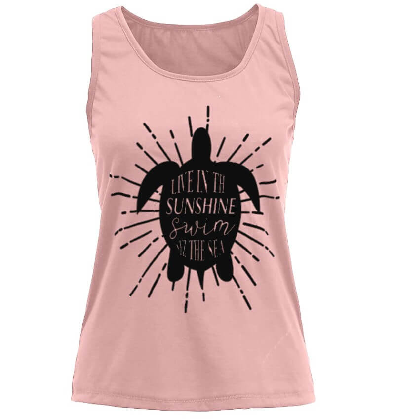 T Shirt Tortue modèle Sunshine rose