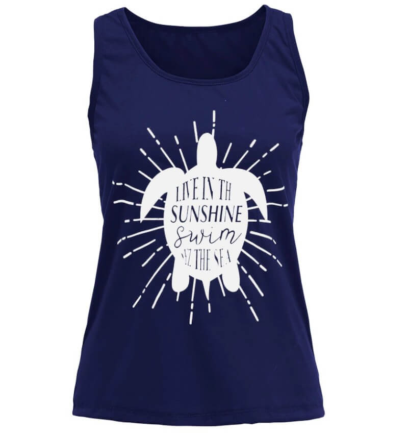 T Shirt Tortue modèle Sunshine Bleu