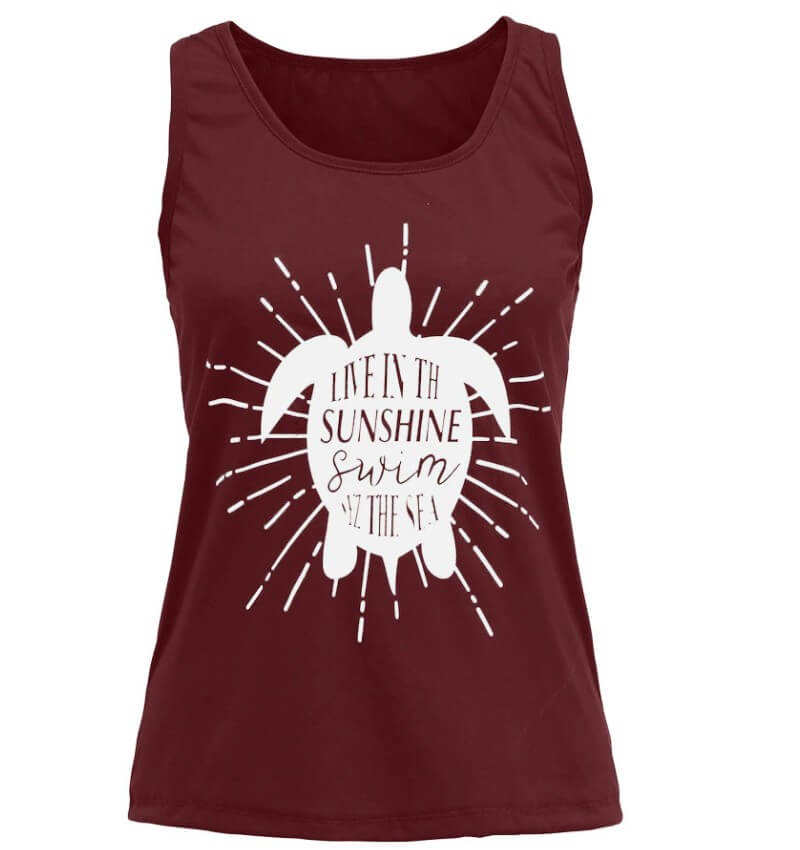 T Shirt Tortue modèle Sunshine bordeaux