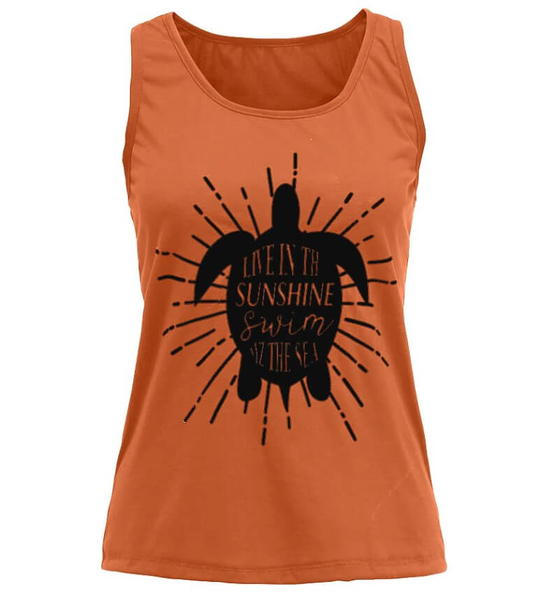 T Shirt Tortue modèle Sunshine orange