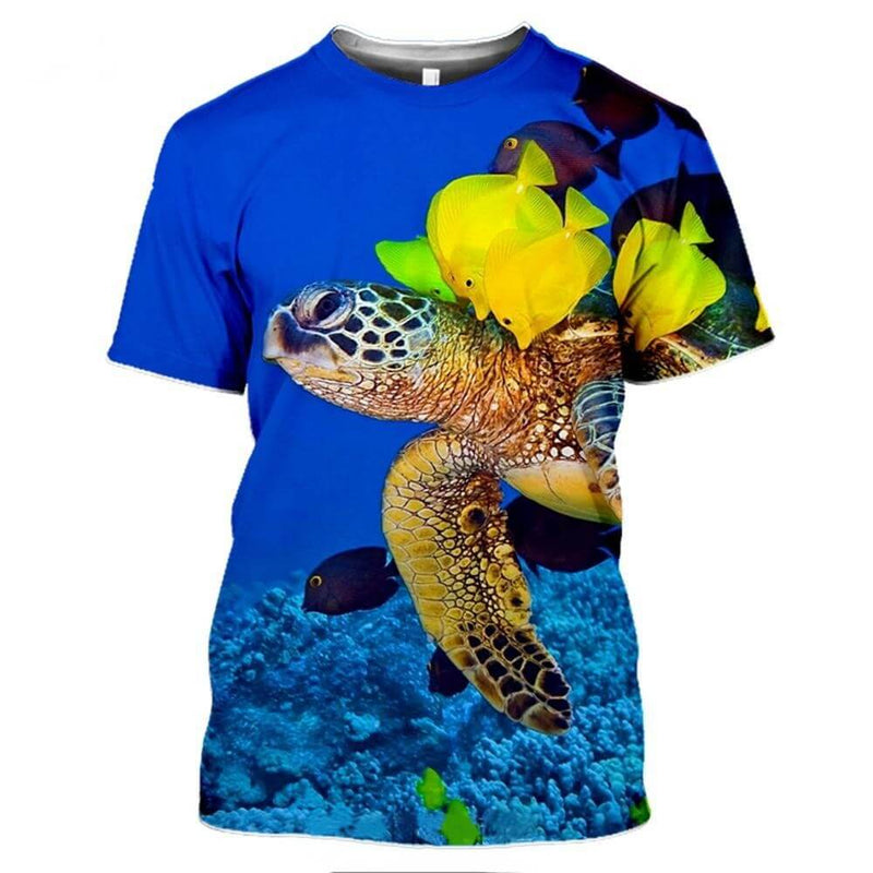 T Shirt Tortue modèle Vie Marine