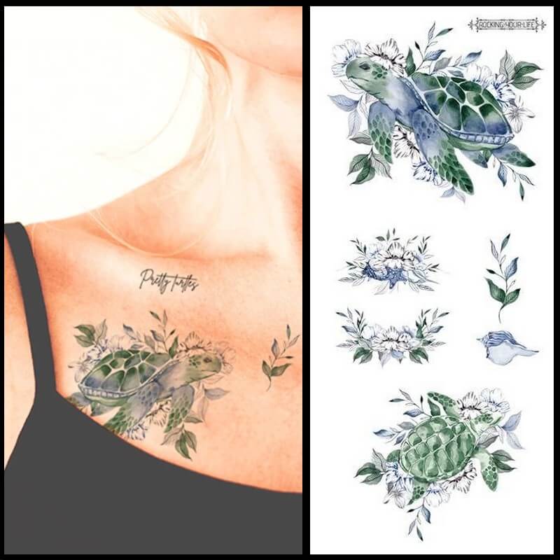 Tatouage Éphémère Tortue <br> Perfect