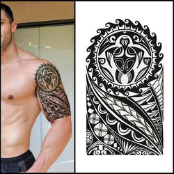 Tatouage éphémère tortues style tribal polynésien