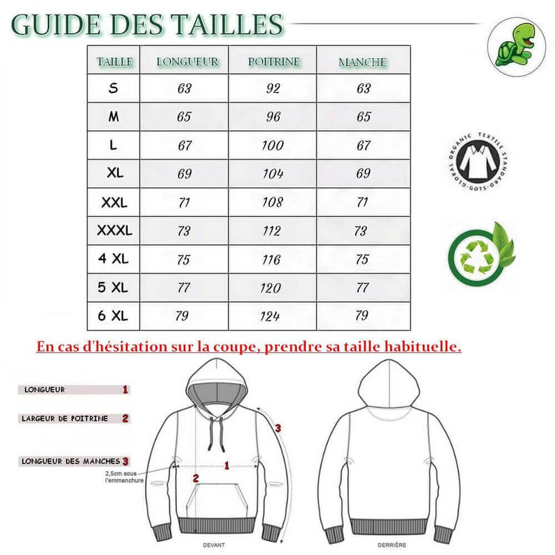 Guide des Tailles Pull Sweat shirt Tortuesque
