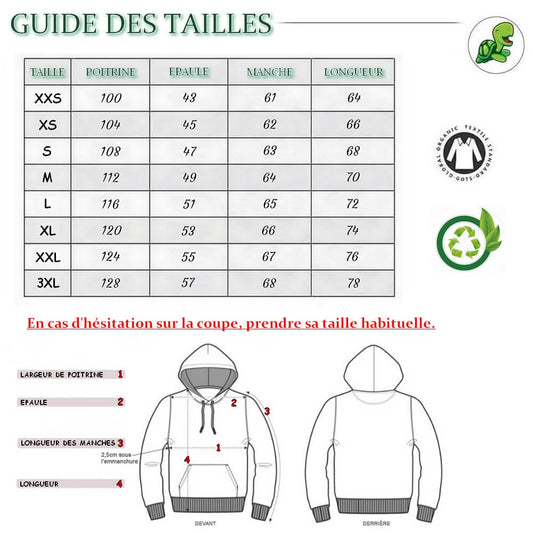 Guide des Tailles Pull Sweat shirt Fun