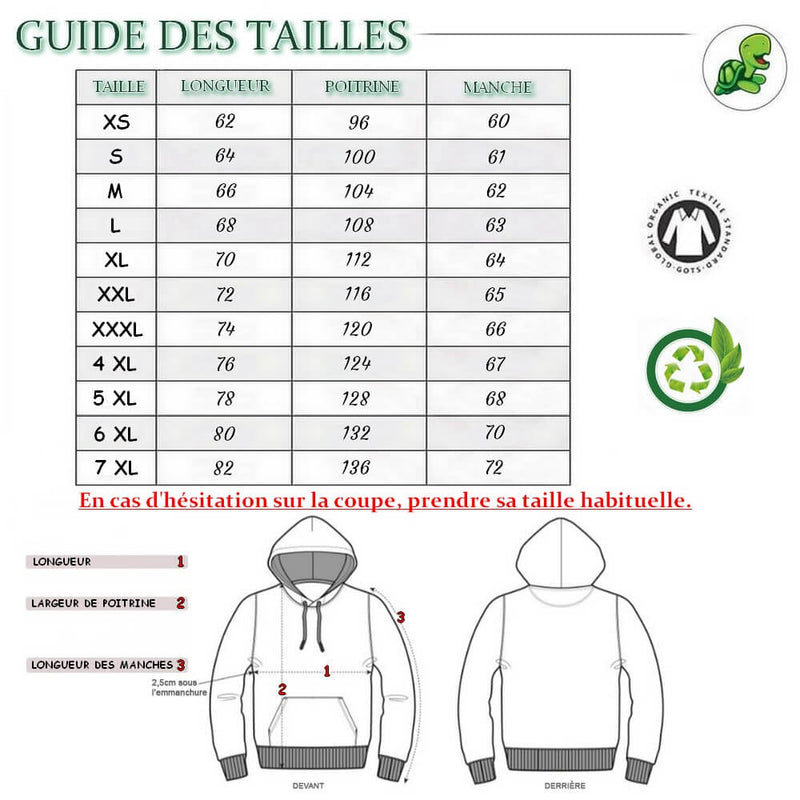 Guide des Tailles Sweat Shirt Ile Créole