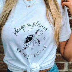 T Shirt Tortue modèle Bébé Marine Blanc