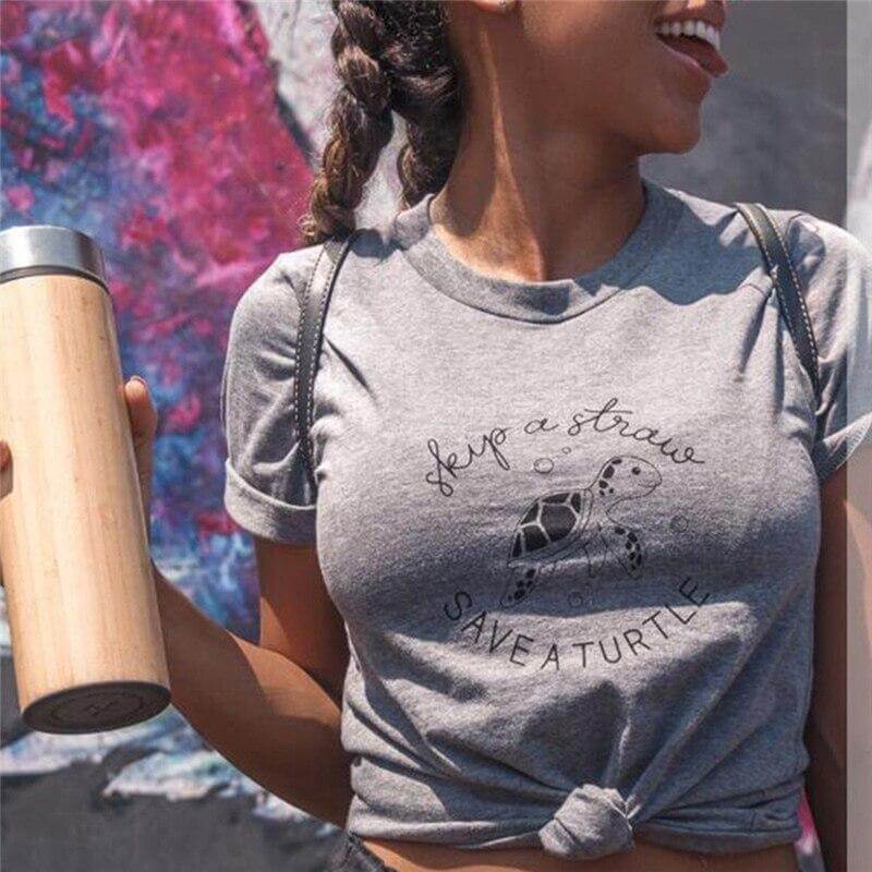 T Shirt Tortue modèle Bébé Marine Gris