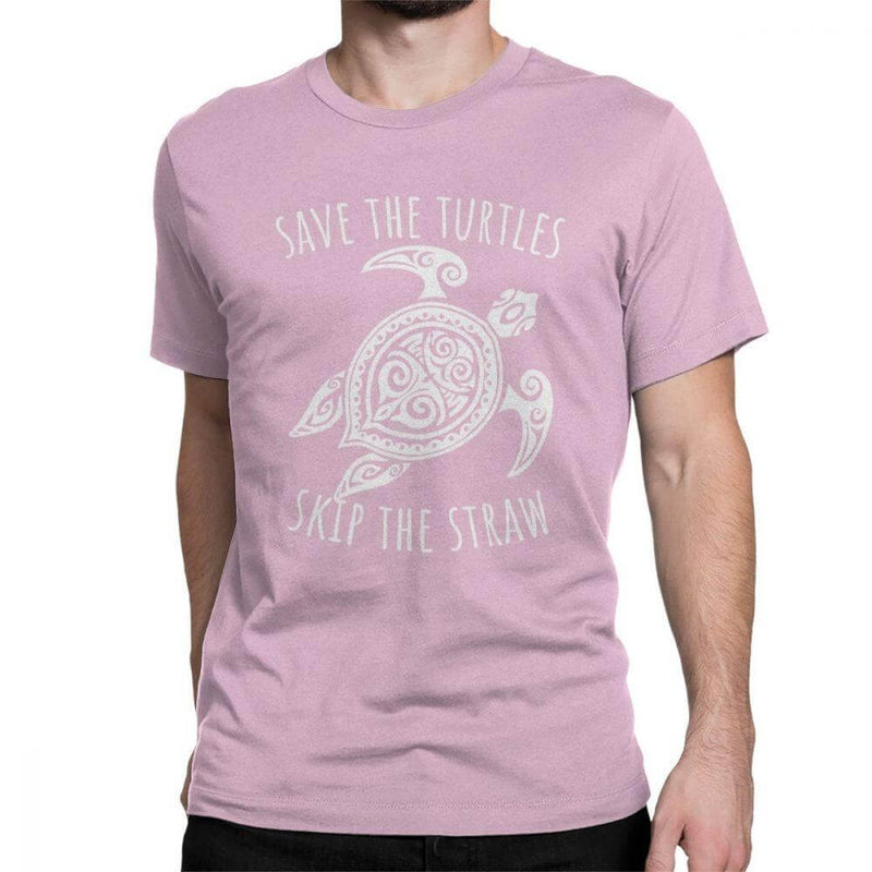 T Shirt Tortue modèle Save the Turtles Rose