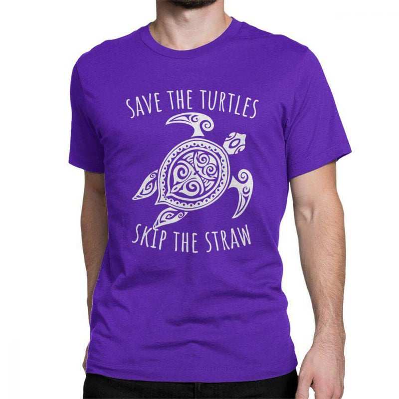 T Shirt Tortue modèle Save the Turtles Violet
