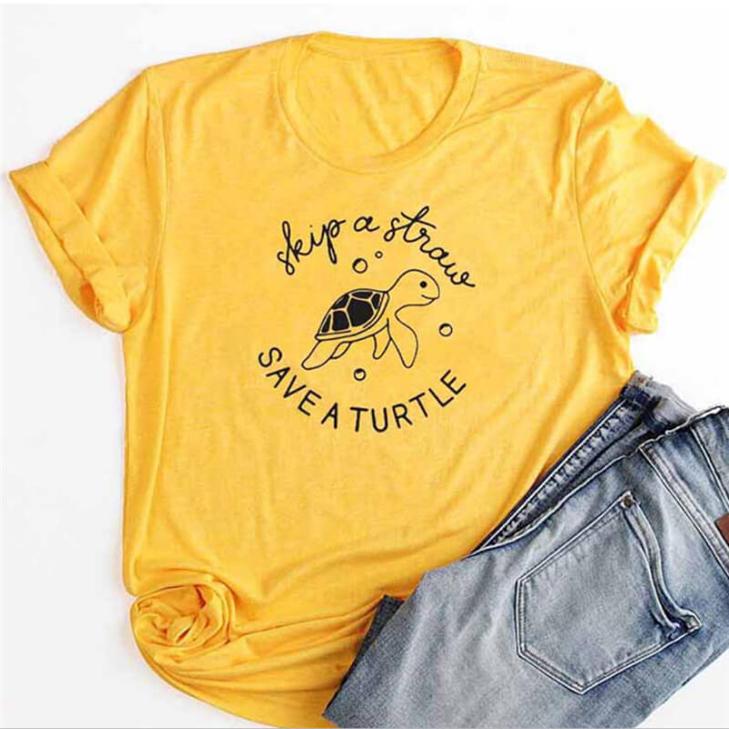 T Shirt Tortue modèle Bébé Marine Jaune